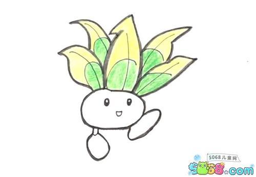 神奇宝贝走路草简笔画