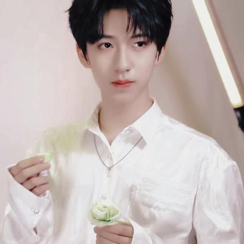 时代少年团贺峻霖白衣图片:弟弟是小天使