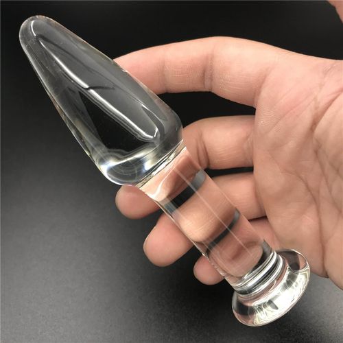 zcz透明水晶玻璃肛塞后庭男女自慰器另类玩具阳具棒开扩肛gay玩具