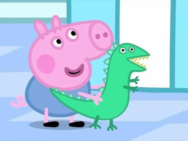 佩奇的玩偶"泰迪" 乔治的玩偶"恐龙" 瑞贝卡的玩偶"小萝卜" 小羊苏茜