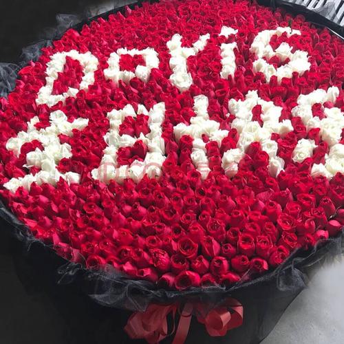 999朵玫瑰花束上海同城鲜花速递生日情人节求婚表白送花365/520朵 l款