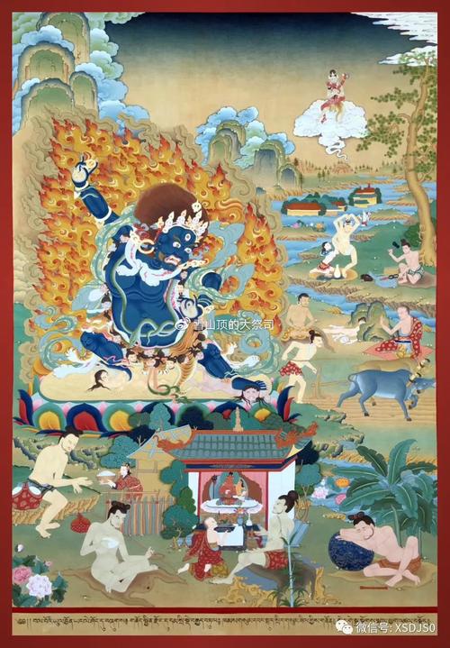 ▽(狮子吼,大祭司收藏,制图@郑勇平/大祭司)莲师第五化身是狮子吼.