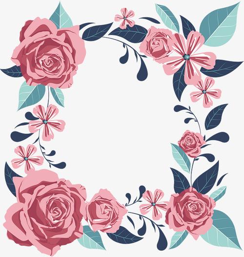 精美玫瑰花藤边框