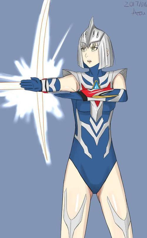 手绘奥特曼女性化赛罗和捷德奥特曼成了姐妹