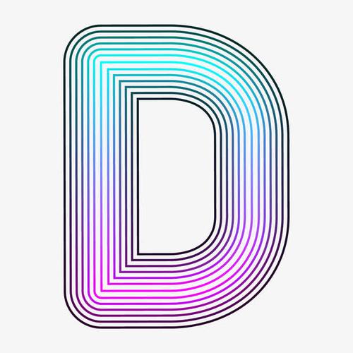 卡通手绘英文字母d