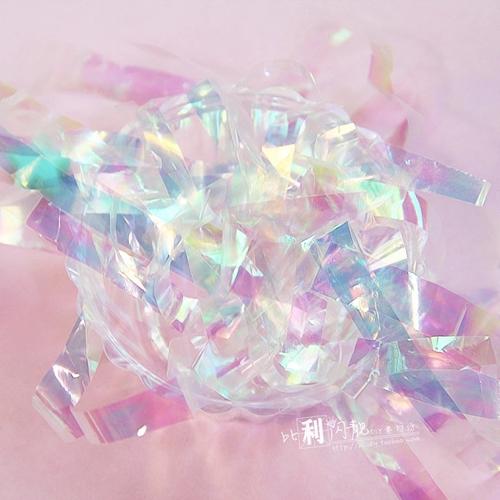 阿唐创意幻彩镭射糖果纸ins梦幻透明激光贝壳玻璃纸糖纸史莱姆