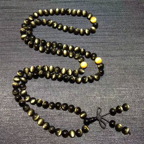 水玉冰魄天然金曜石佛珠108手链优惠推荐