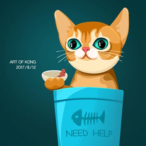 流浪猫|插画|创作习作|kong2dog - 原创作品 - 站酷