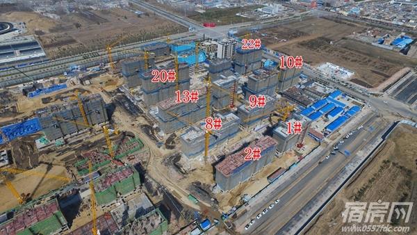 航拍丰大汴河小镇3月工程进度 汴河小镇学校将于3月10