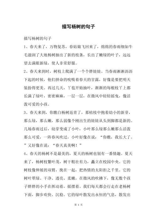 描写杨树的句子