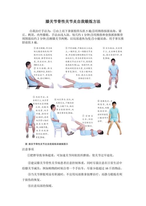 膝关节骨性关节炎自我锻炼方法