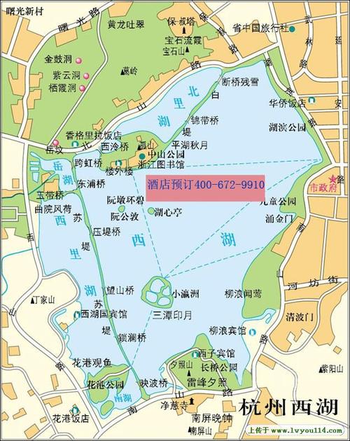 杭州西湖景点地图