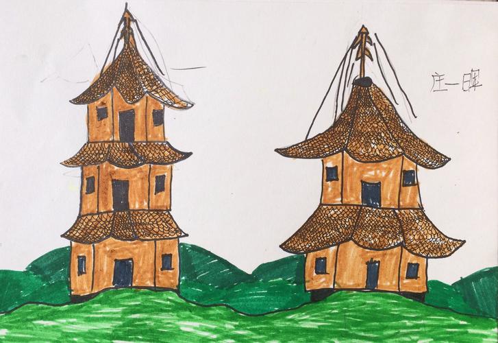 启明星画室创作1班第10课《泉州东西塔》