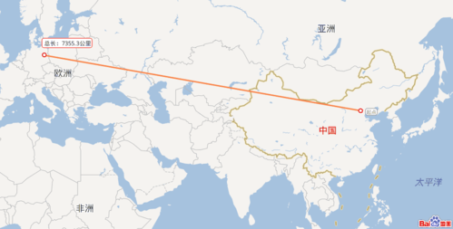 中国与德国之间多少公里?