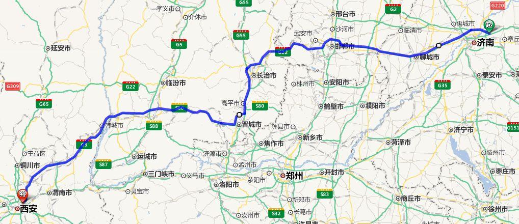 招远上高速去潍坊,转g20青银高速济南方向,过了章丘转石家庄方向,过