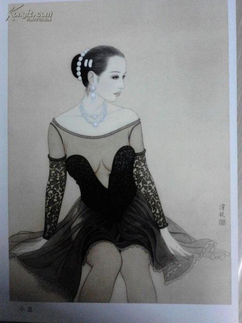【现当代工笔人物画家林滨帆作品】