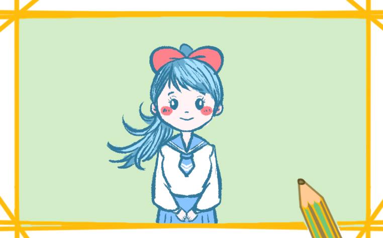 女学生简笔画简单漂亮的图片要怎么画