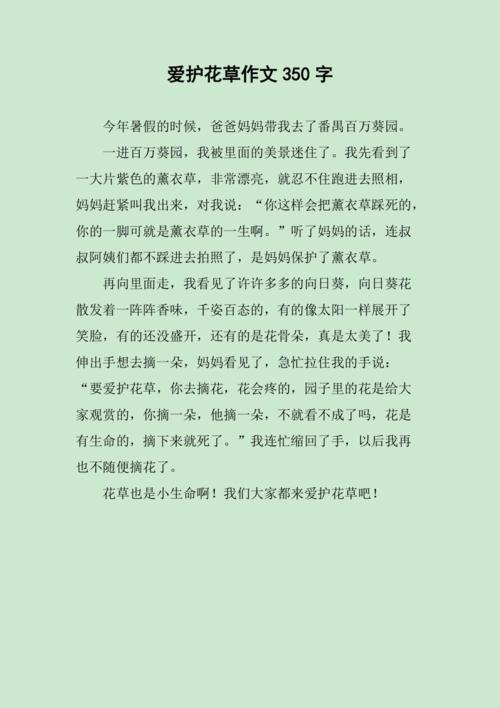 爱护花草作文350字