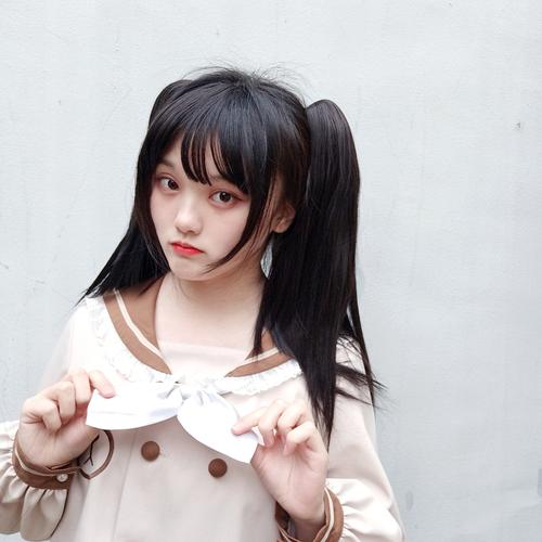 厂家批发小萝莉女假发马尾长直发蓬松虎口夹假辫子可爱双马尾现货