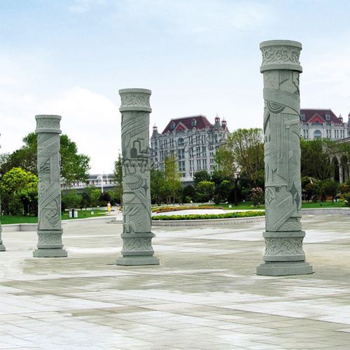 知名景观石柱厂家校园石雕文化柱图片大全