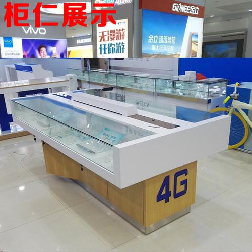 小米外拉式手机展示柜柜台 oppo 新款联通移动中岛手机柜体验柜华为