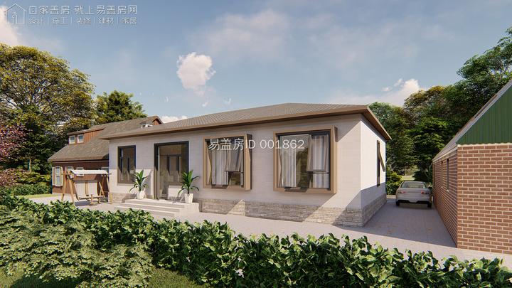 单层140㎡新农村住房易盖房安徽合肥153m112m现代风格乡村住宅设计