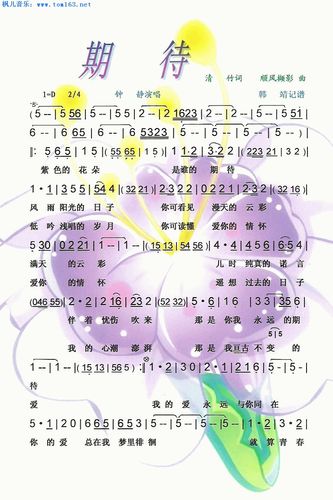 期待 简谱 歌谱—钟静