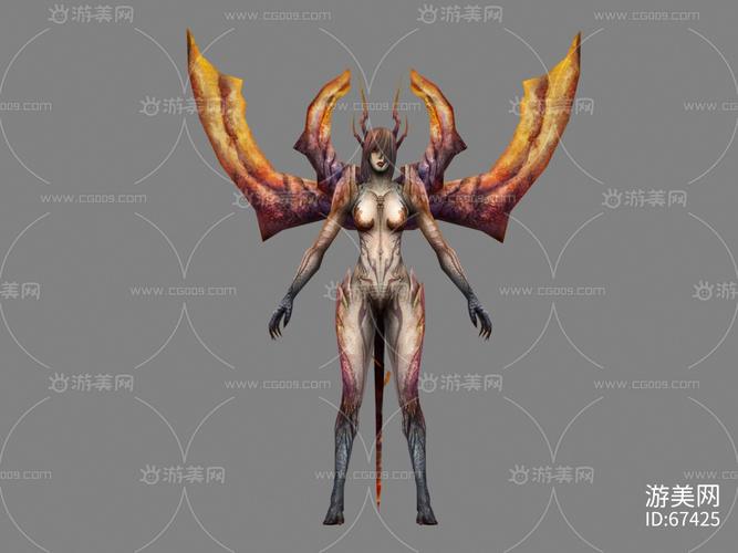 手绘模型 玄幻 恐怖 怪物女 游戏模型