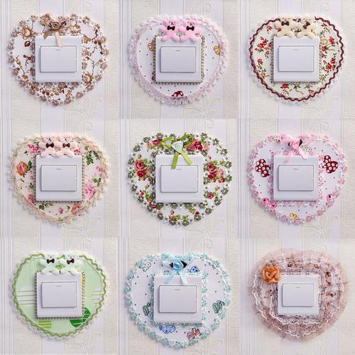 单开开关贴布艺墙贴开关保护套开关套插座装饰套开关防尘罩