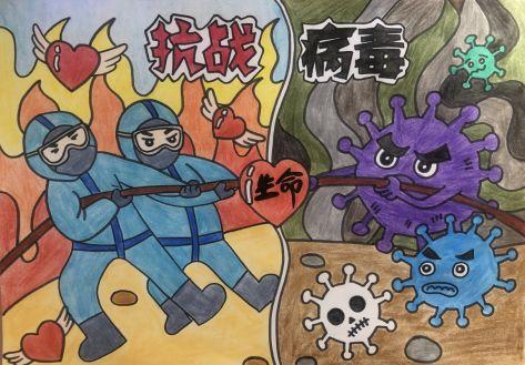 "同心战疫"抗击疫情公益绘画作品展播 | 一衣带水,千里婵娟,我们有"画