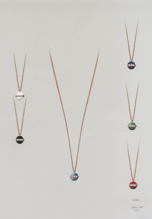 piaget伯爵possession时来运转系列彩色宝石项链设计图