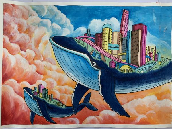 郧阳区胡家营镇中心小学科幻画作品入围全国青少年科技创新大赛
