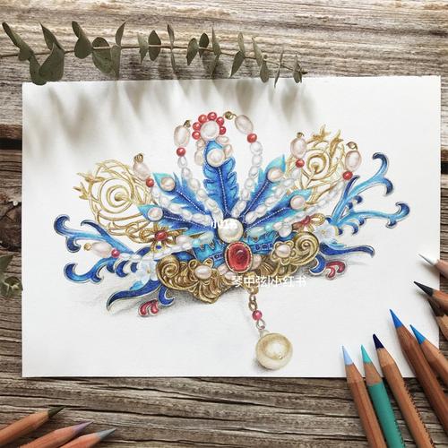 彩铅_发簪_古风_头饰_手绘_makko怎么样_雷诺怎么样_绘画_文化_绘画