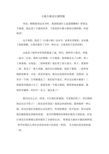 小狼小狼读后感四篇