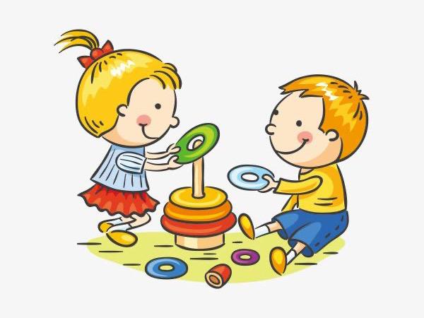 3.拿出自己的玩具和小朋友一起玩.