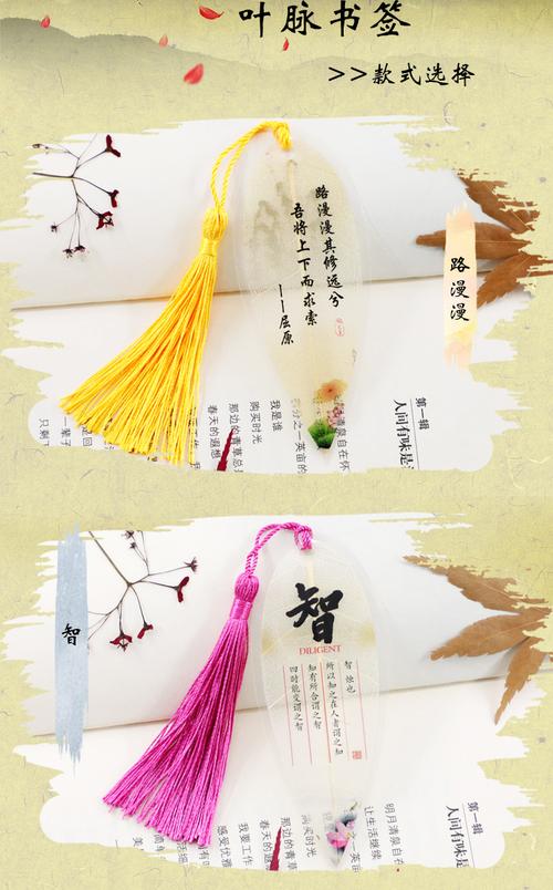 蝉之翼叶脉书签 励志名言古典中国风小清新学生用毕业礼物定制