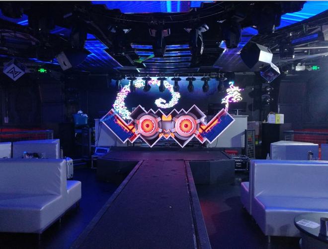 酒吧动感3d蝴蝶leddj台背景led显示屏