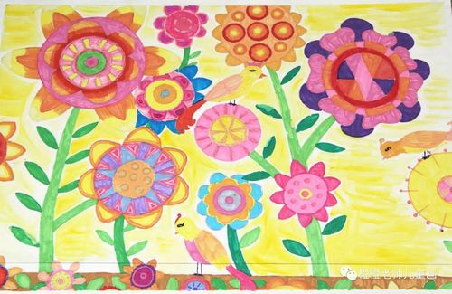 一年级下册美术第2课《鲜艳的花朵》_橙橙老师儿童画_零二七艺考