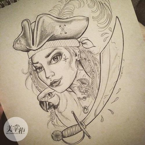 欧美纹身手稿 5_纹身图案手稿图片_咖小妹的纹身作品集