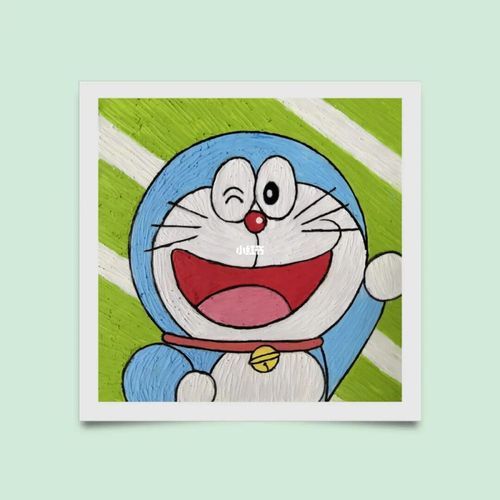 油画棒画哆啦a梦新手步骤
