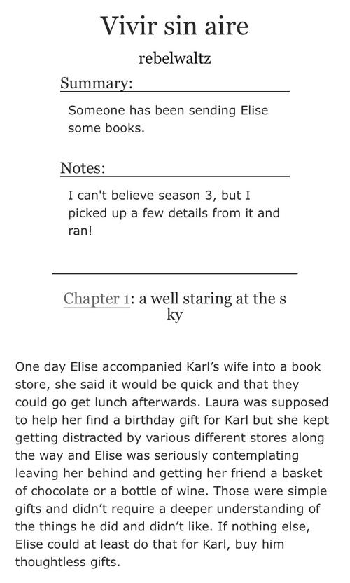 一开头就很让人激动 心疼elise 地址:http://archiveofourown.