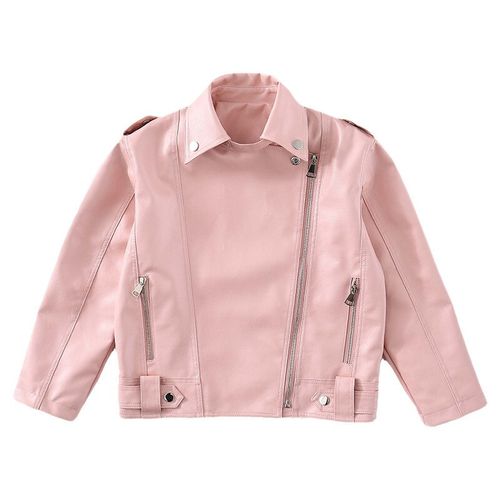 女童外套春装2021新款儿童韩版时髦pu皮机车服中大童春秋夹克上衣