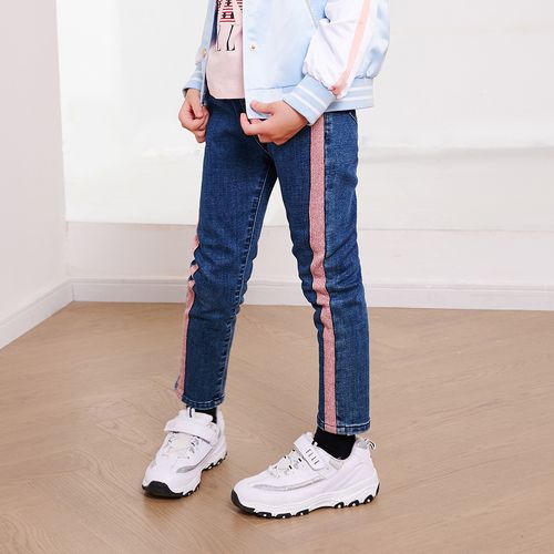 秋冬季女童牛仔裤加厚修身保暖长裤小脚裤