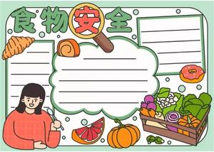 食物安全儿童手绘手抄报模板