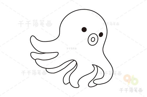 教你画章鱼的简笔画法