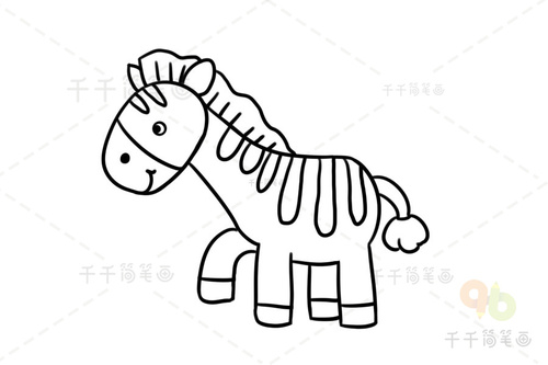 斑马画法简笔画图片