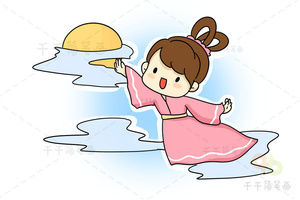 如何画嫦娥奔月简笔画